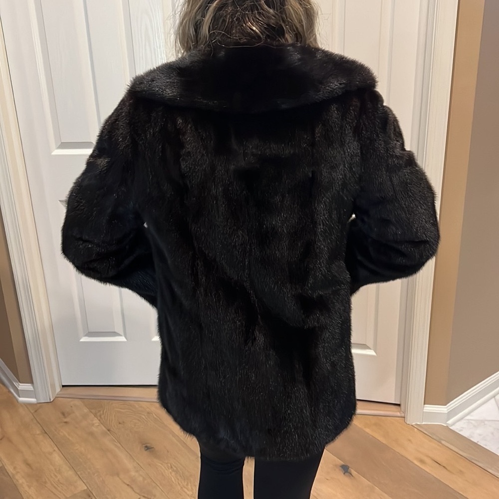 Girl an Spritzer Vintage Mink Fur Coat
